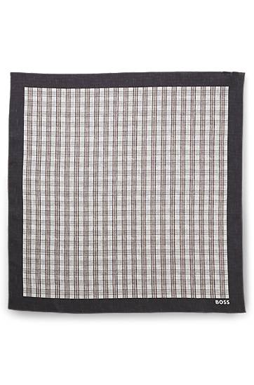 Plaid Patterned Bandana with Contrasting Border
