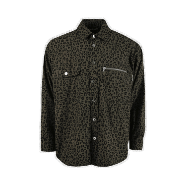 Риза Palm Angels Leopard Camo Curved Logo Shirt Черно | PMGA109S22FAB0021001, 0