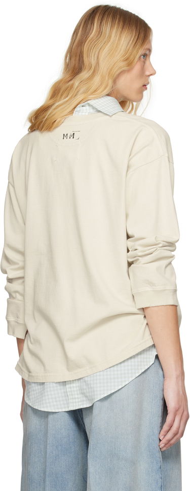 Пуловер Maison Margiela Maison Margiela Printed Logo Long Sleeve T-Shirt Бежово | S51GC0535 S24567, 2