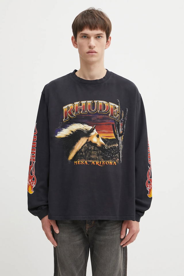Mesa Stallion Long-Sleeved T-Shirt with Graphic Print