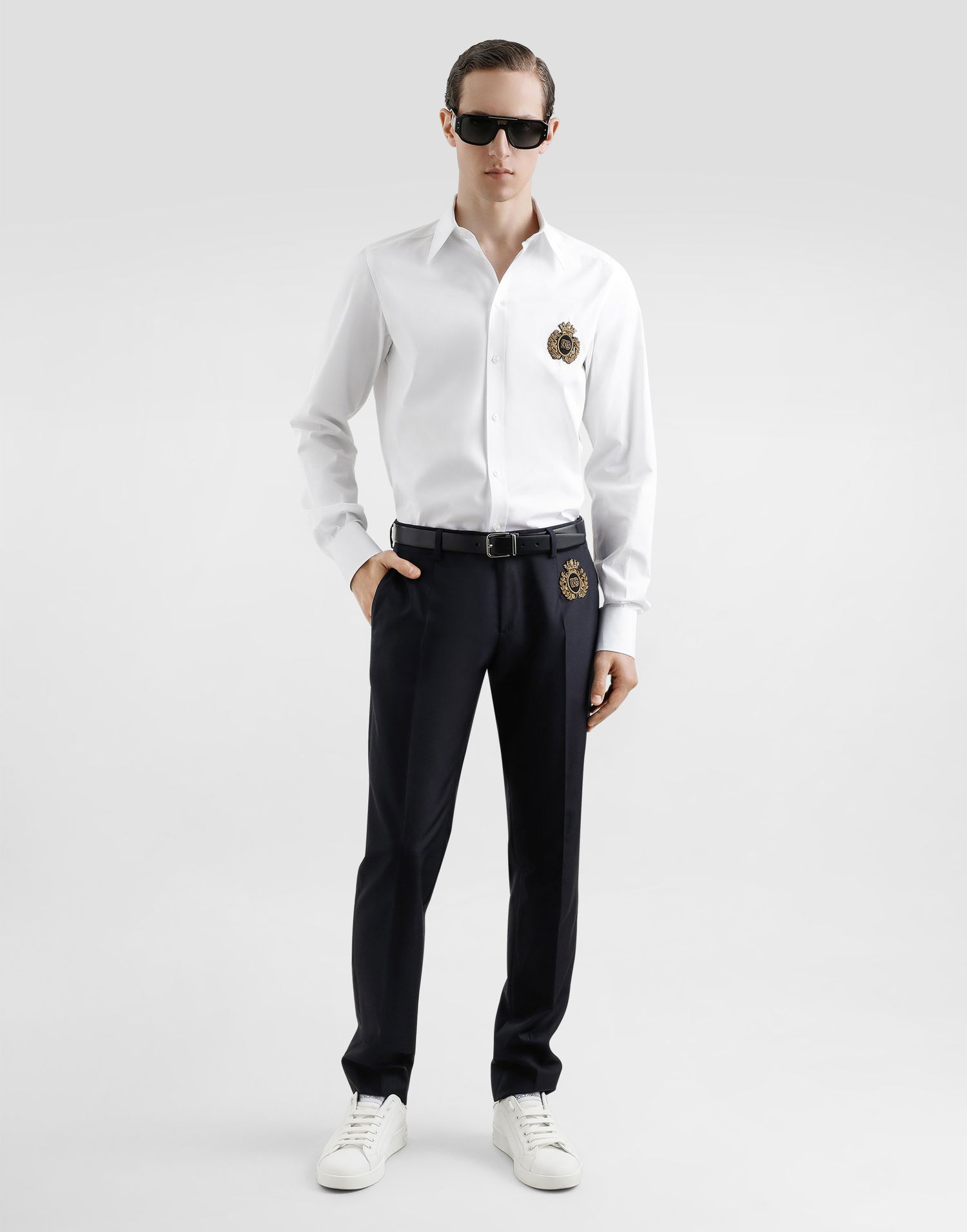 Панталони Dolce & Gabbana Dolce & Gabbana Tailored Wool and Silk Dress Pants with Darts Черно | GY5UMZFU3H1B0665, 1