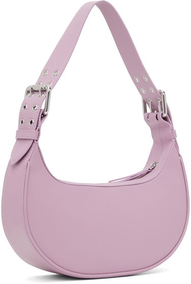 Чанта през рамо BY FAR Half Moon Leather Shoulder Bag Лилаво | 23CASOHSLVMNAPMED, 2