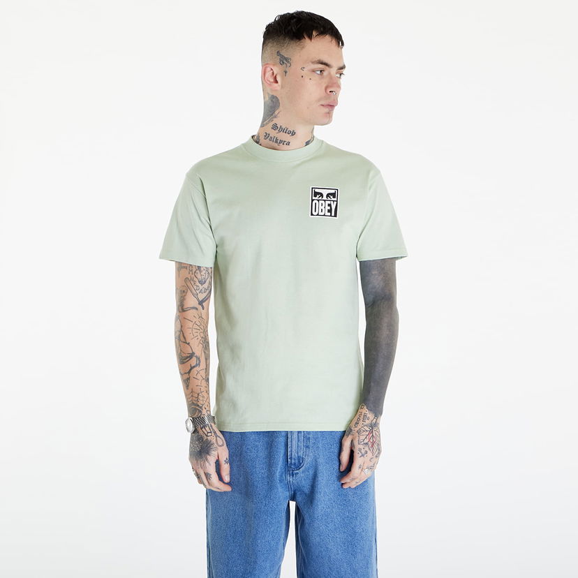 Тениска OBEY Eyes Icon 2 T-Shirt Cucumber Зелено | 165262142-CUB