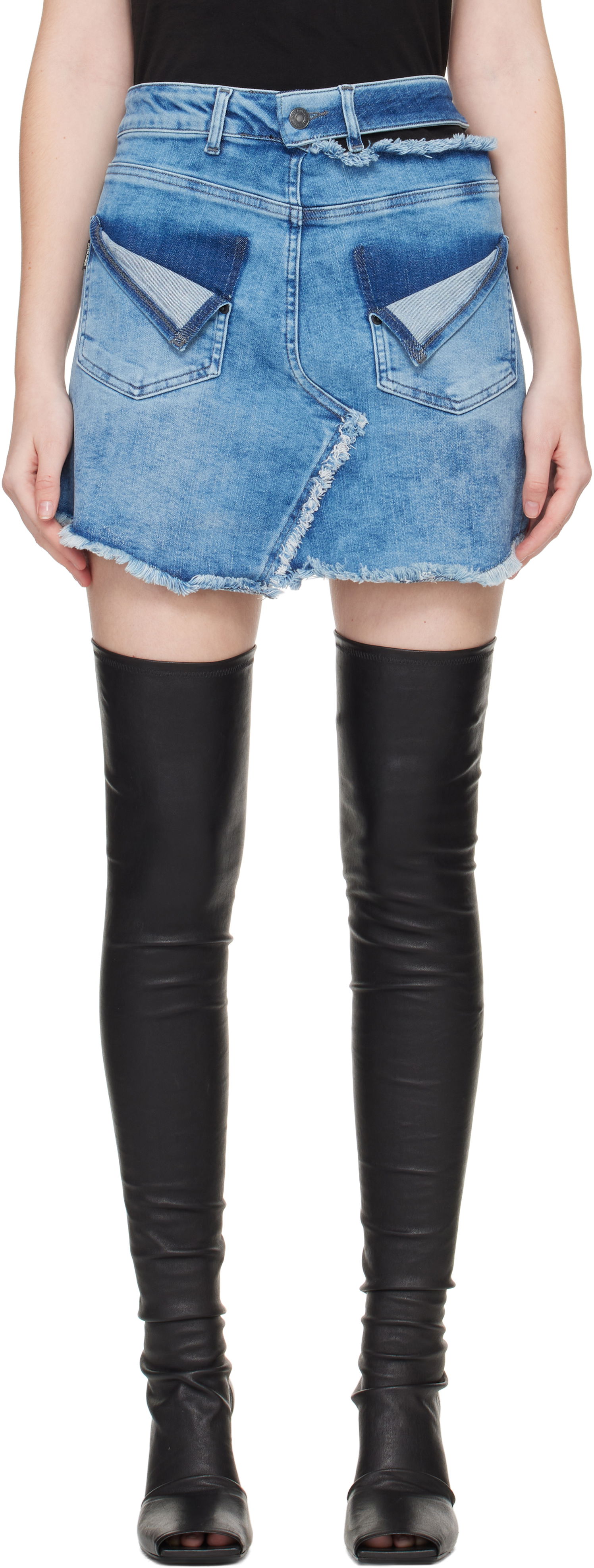 Пола Ottolinger Ottolinger Reversed Denim Miniskirt Синьо | 117-301117-02, 0