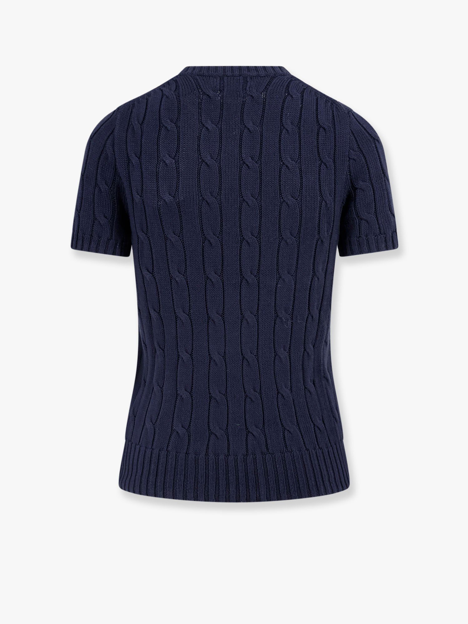 Пуловер Polo by Ralph Lauren Women's Cable Knit Short Sleeve Sweater with Pocket by Polo Ralph Lauren Тъмно синьо | 211895379010, 1