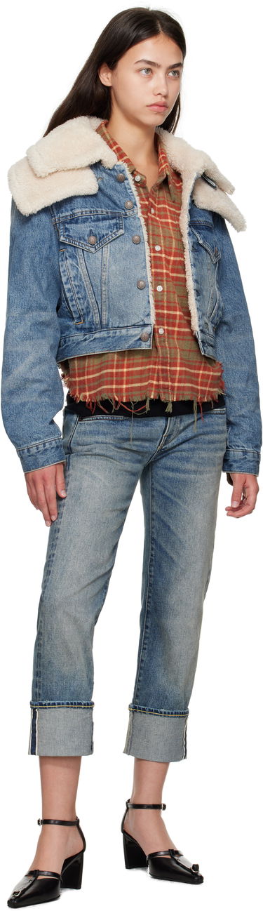 Яке R13 R13 Double Collar Sherpa Trucker Jacket Синьо | R13WD181-D344A, 3