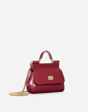 Дамска чанта Dolce & Gabbana Dolce & Gabbana Mini Sicily Leather Handbag Червено | BB7504A147180343, 1