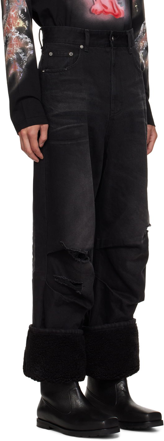 Дънки We11done We11done Faded Shearling Cuff Jeans Черно | WD-DP3-23-315-M-BK, 1