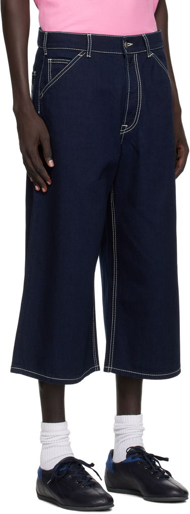Къси панталони Acne Studios Acne Studios Embroidered Denim Shorts Тъмно синьо | CE0072-, 1