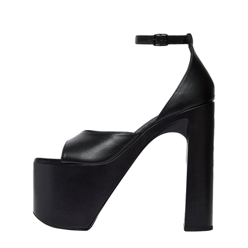 Кецове и обувки Balenciaga Camden 160mm Sandals "Black Leather" W Черно | 742308WB9G11000