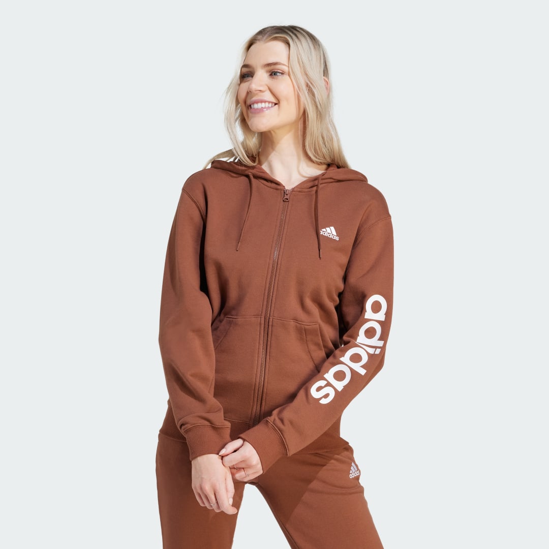 Суитчър adidas Performance Sportswear Essentials Linear Full-Zip French Terry Hoodie Оранжево
 | IL3366, 0