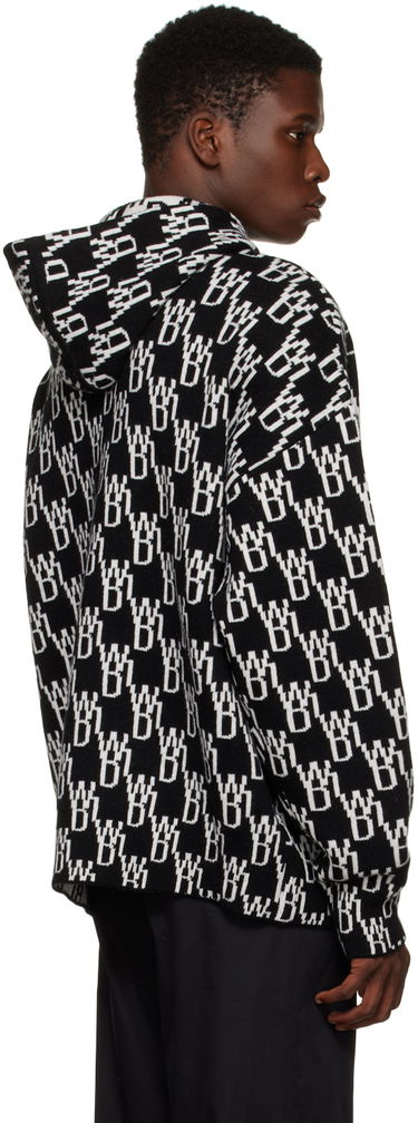 Суитчър We11done We11done Jacquard Knit Hoodie Черно | WD-KT3-22-628-U-BK, 2