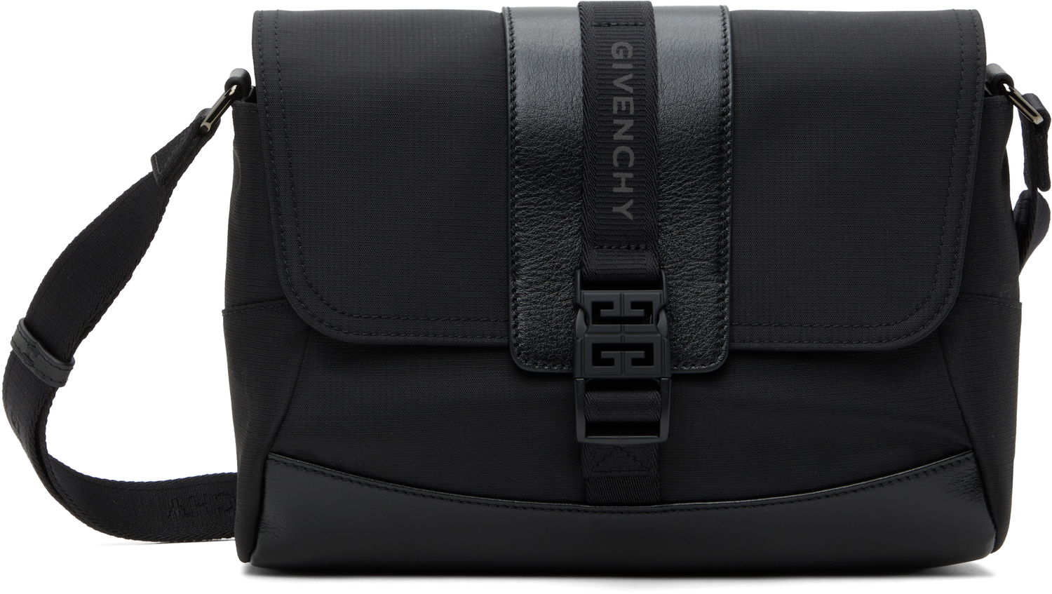 Чанта през рамо Givenchy Technical Canvas and Leather Small G-Trail Messenger Bag Черно | BKU052K1X0001, 0