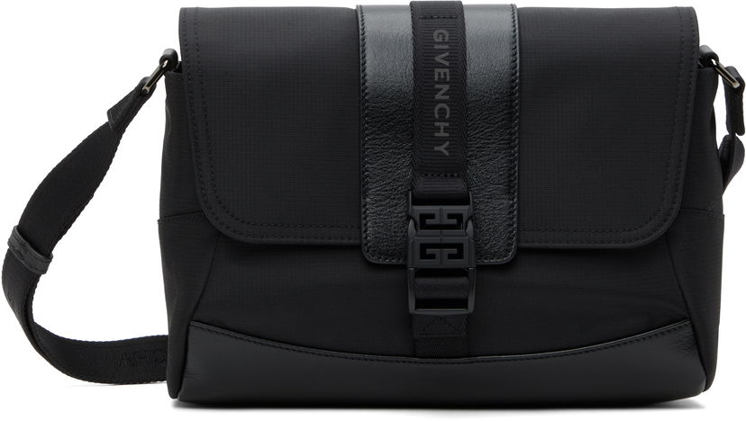 Чанта през рамо Givenchy Technical Canvas and Leather Small G-Trail Messenger Bag Черно | BKU052K1X0001