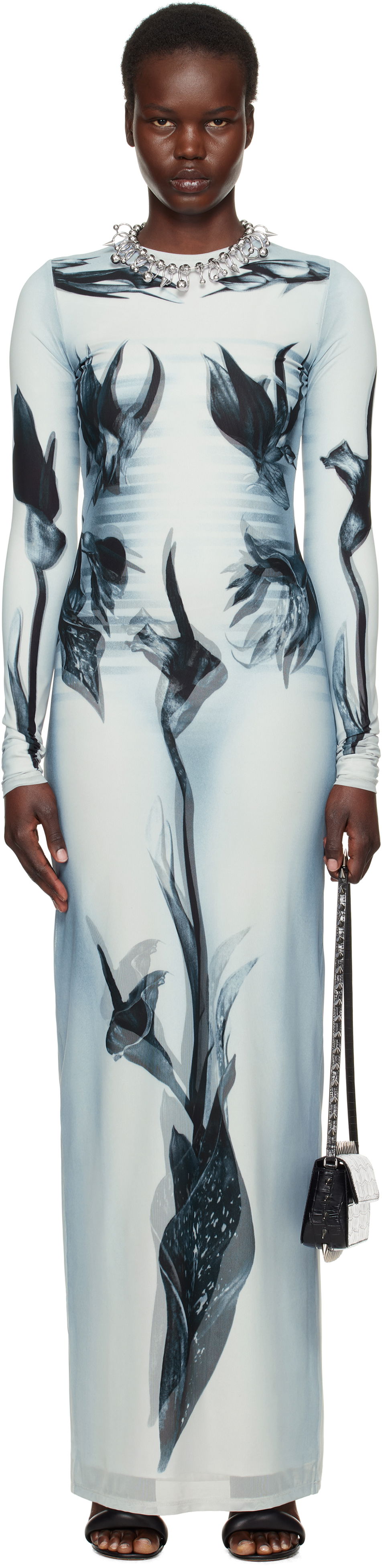 Pокля Jean Paul Gaultier Jean Paul Gaultier 'The Flower Body Morphing Marinière' Maxi Dress Синьо | 25/33-F-RO371-T581-010200, 0
