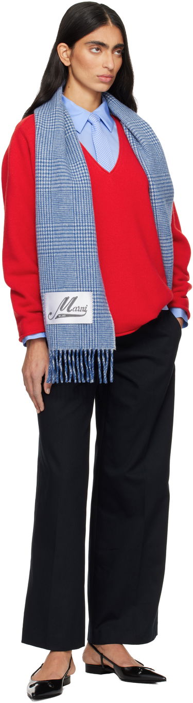 Шал Marni Wool Glen Plaid Scarf Синьо | SCMC0141Y0 UAW056, 2