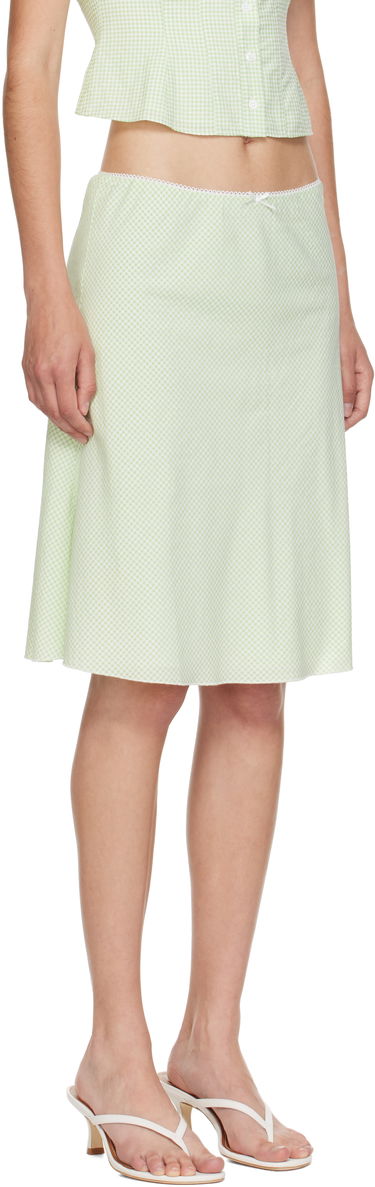 Пола GUIZIO Guizio Gingham Paloma Midi Skirt Зелено | P25338W152, 1
