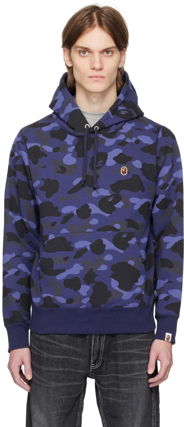 Суитчър BAPE Ape Head One Point Hoodie Тъмно синьо | 001PPI801012M, 0