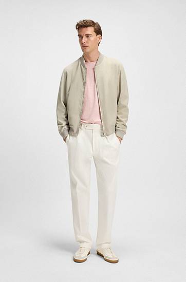 Яке бомбър BOSS BECKHAM x BOSS Suede Bomber Jacket Бежово | 50549074, 1