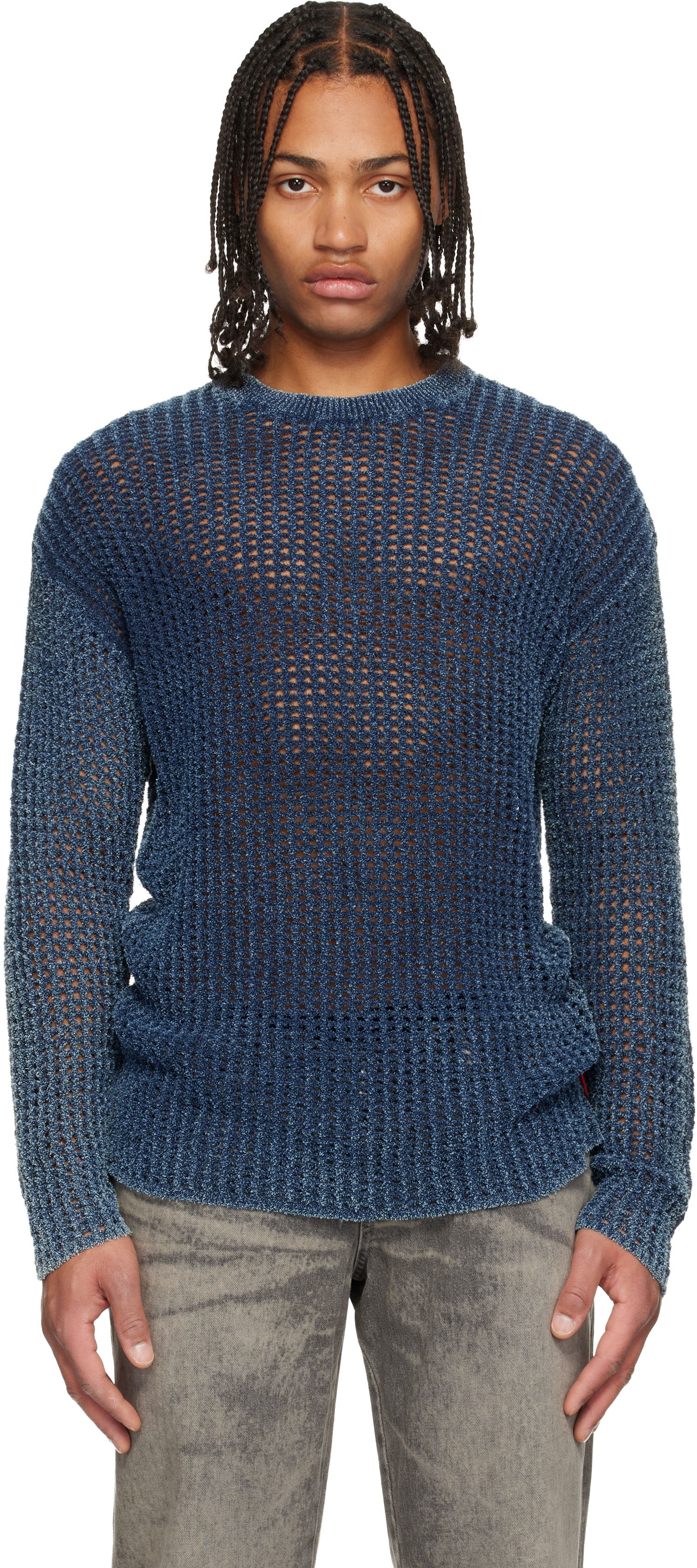 Пуловер Diesel K-Redros Sheer Knit Crewneck Sweater Синьо | A19202-0CBDP-8AT, 0