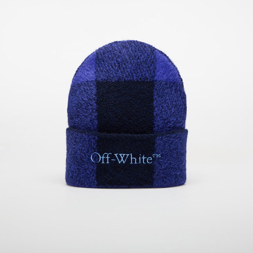 Шапка Off-White Off-White Bookish Check Lo Beanie Синьо | OWLC01BF25KNI0034740