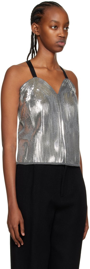 Сутиен We11done We11done Sequin Camisole Top Сиво | WD-KT3-22-656-W-SV, 1