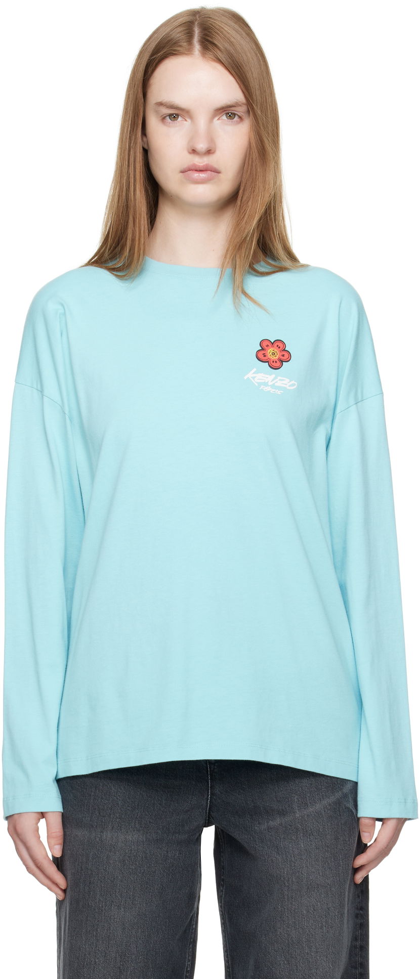 Тениска KENZO Kenzo Paris Futura 2000 Edition Long Sleeve T-Shirt Тюркоазено | FF62TL3504SG