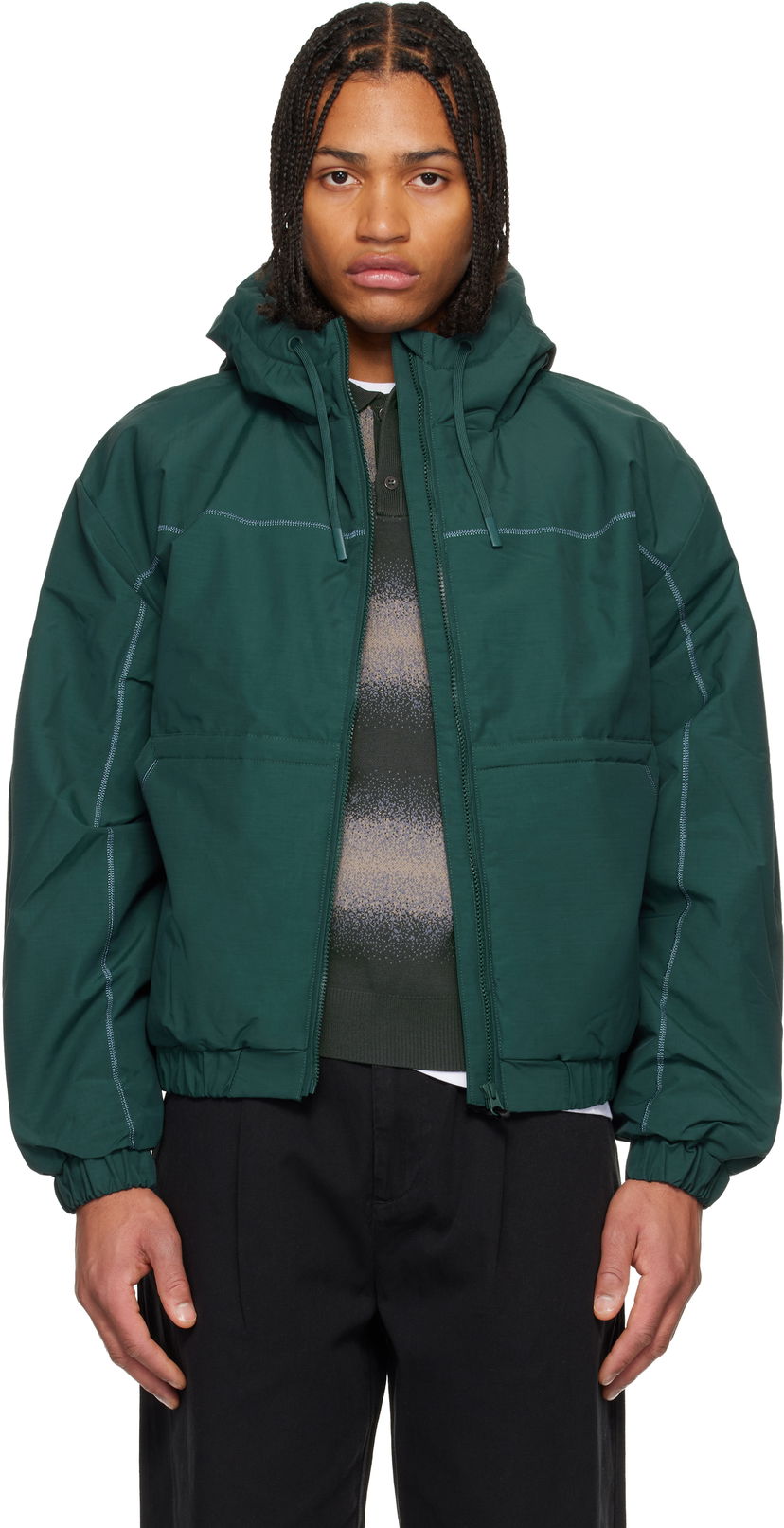 Пухо яке Dime Hooded Quilted Ripstop Puffer Jacket Зелено | DIMEHO253EME