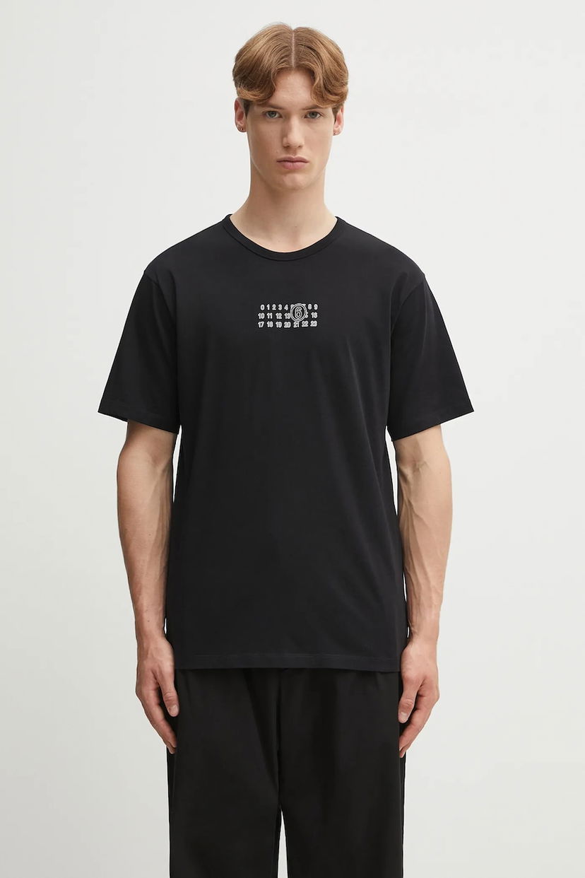 Тениска Maison Margiela MM6 Maison Margiela Numbers Print T-Shirt Черно | SH0GC0057.S24312.900