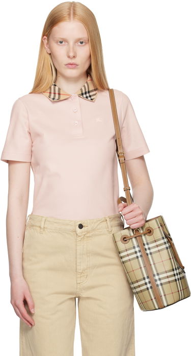 Поло тениска Burberry Burberry Check Collar Polo Розово | 8110317, 0