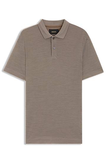 Поло тениска BOSS BOSS Silk-Blend Polo Shirt Бежово | 50553161, 0