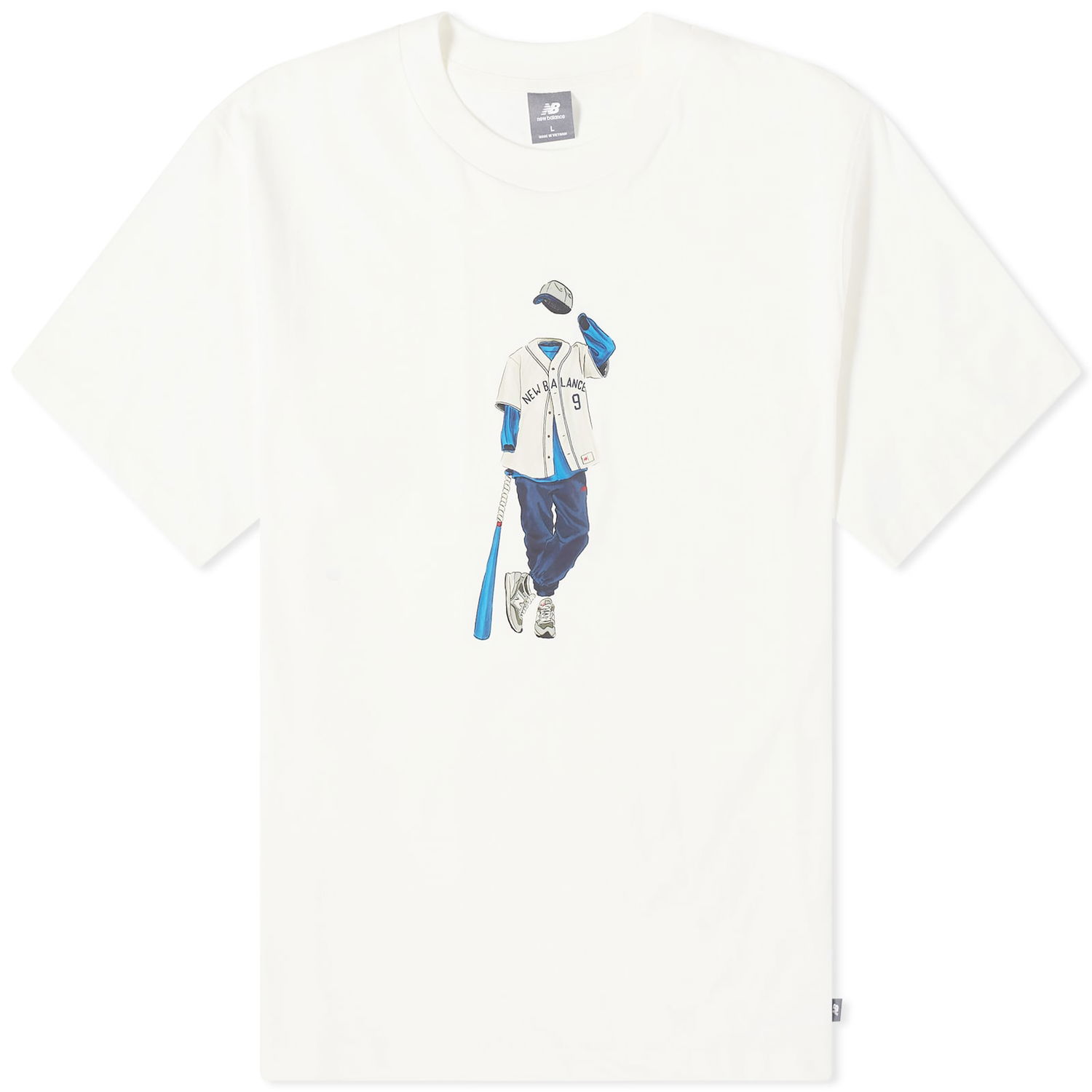 Тениска New Balance Men's NB Athletics Baseball Style Relaxed Tee Sea Salt Бяло | MT41577-SST, 0