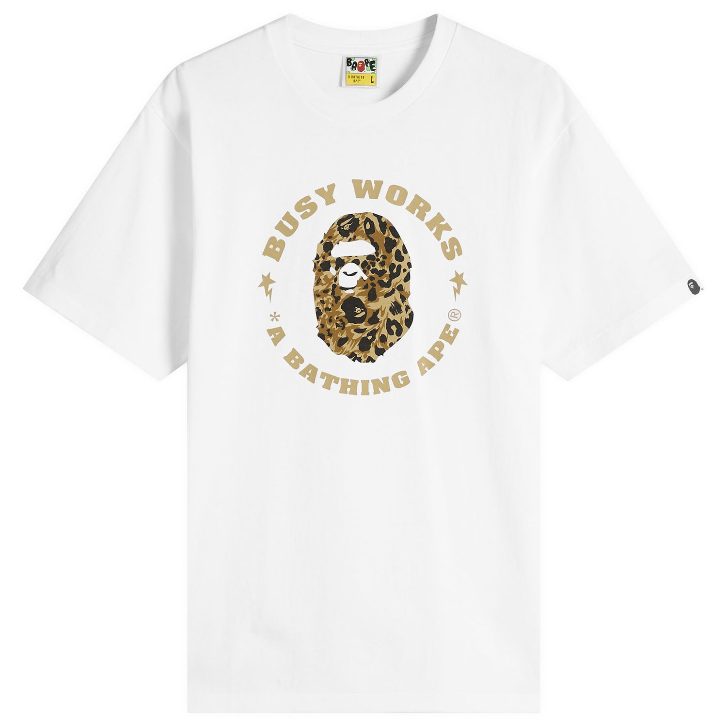 Тениска BAPE Wild Leopard Busy Works Tee Бяло | 001TEL801041M-WHT, 1