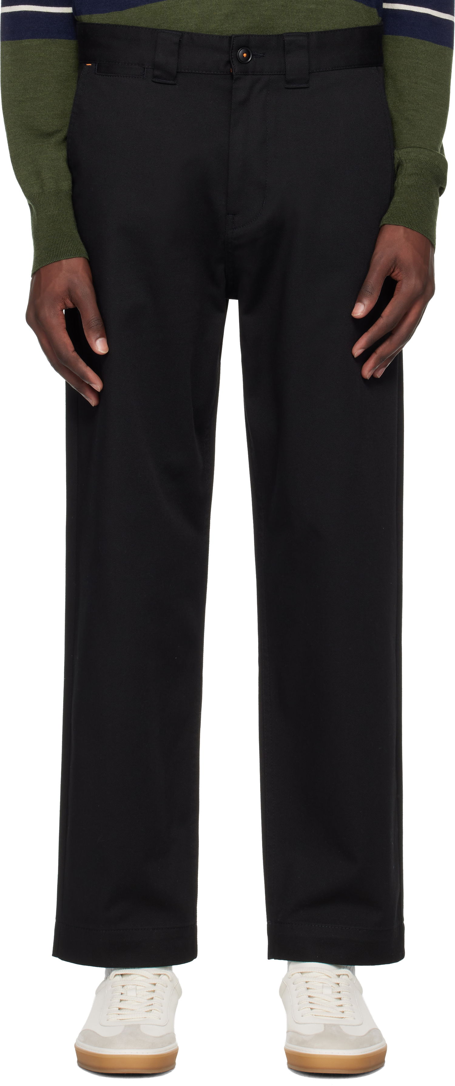 Панталони BOSS BOSS Logo Patch Straight Leg Trousers Черно | 50545304, 0