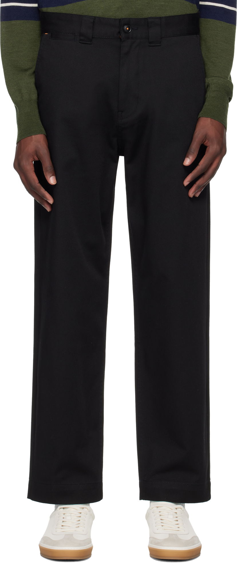 Панталони BOSS BOSS Logo Patch Straight Leg Trousers Черно | 50545304