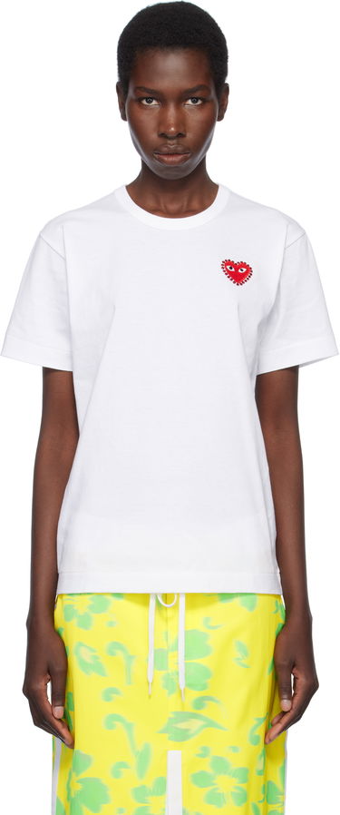 Тениска Comme des Garçons CDG Play Rhinestone Heart T-Shirt Бяло | AX-T801-051, 0