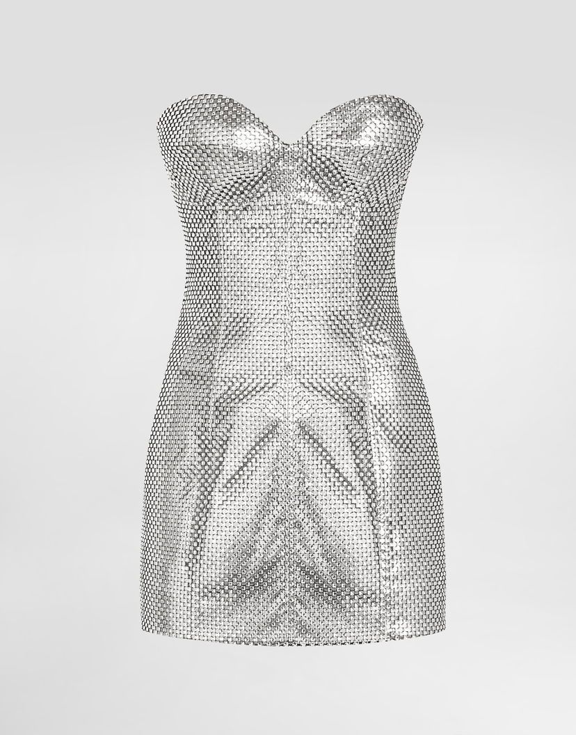 Pокля Dolce & Gabbana Dolce & Gabbana Strapless Mini Dress Металик | F60EQTGDDHGS0998