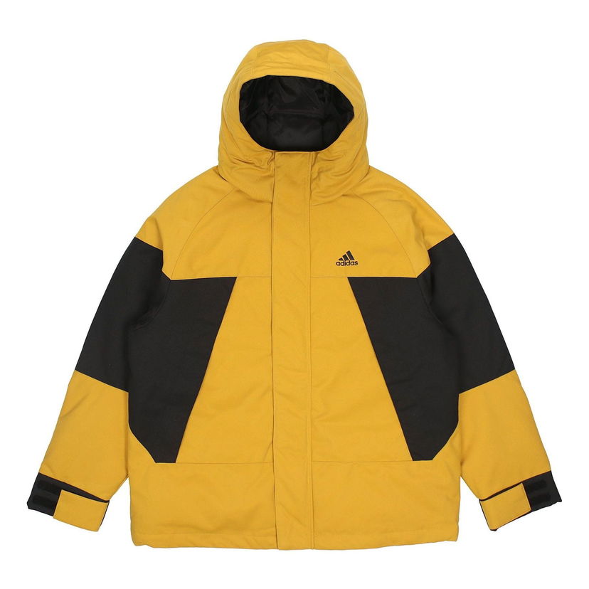 Парка adidas Originals Contrast Stitch Hooded Down Jacket Жълто | H23091