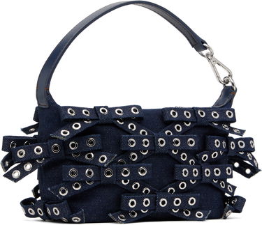 Дамска чанта GANNI GANNI Bow Eyelet Butterfly Denim Pouch Bag Тъмно синьо | A6378, 2