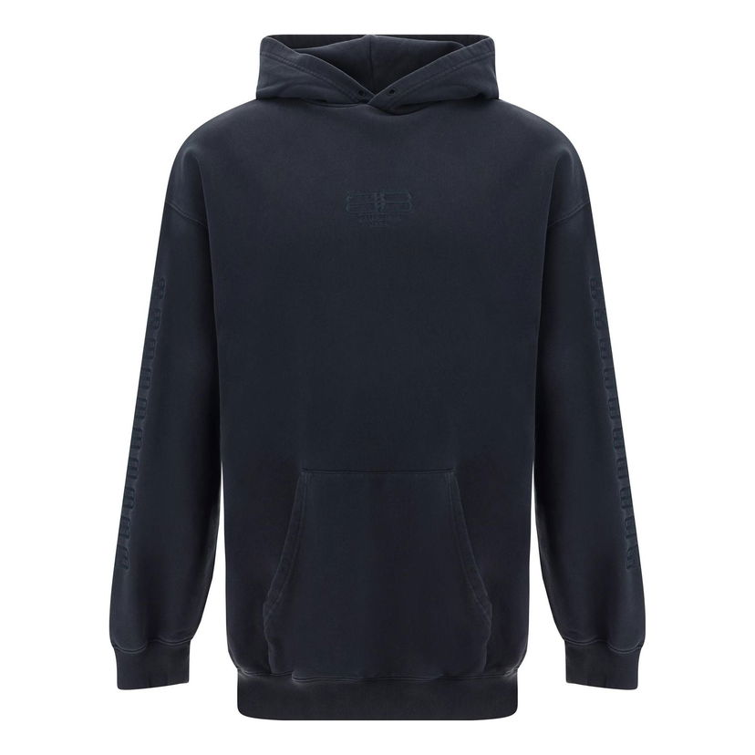 Суитчър Balenciaga BB Medium Fit Hoodie Тъмно синьо | 570811TMVG68190