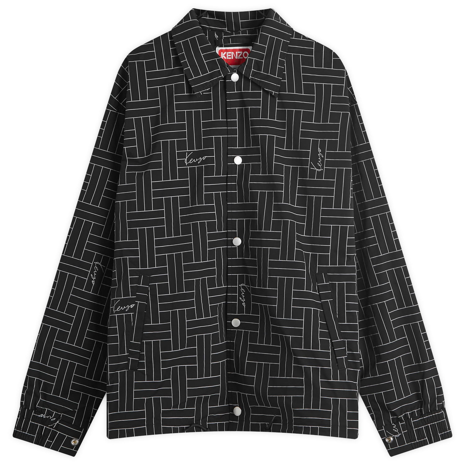 Яке KENZO Men's Weave Print Windbreaker Jacket in Black, Size Small | END. Clothing Черно | FE65BL1639NJ-99, 0