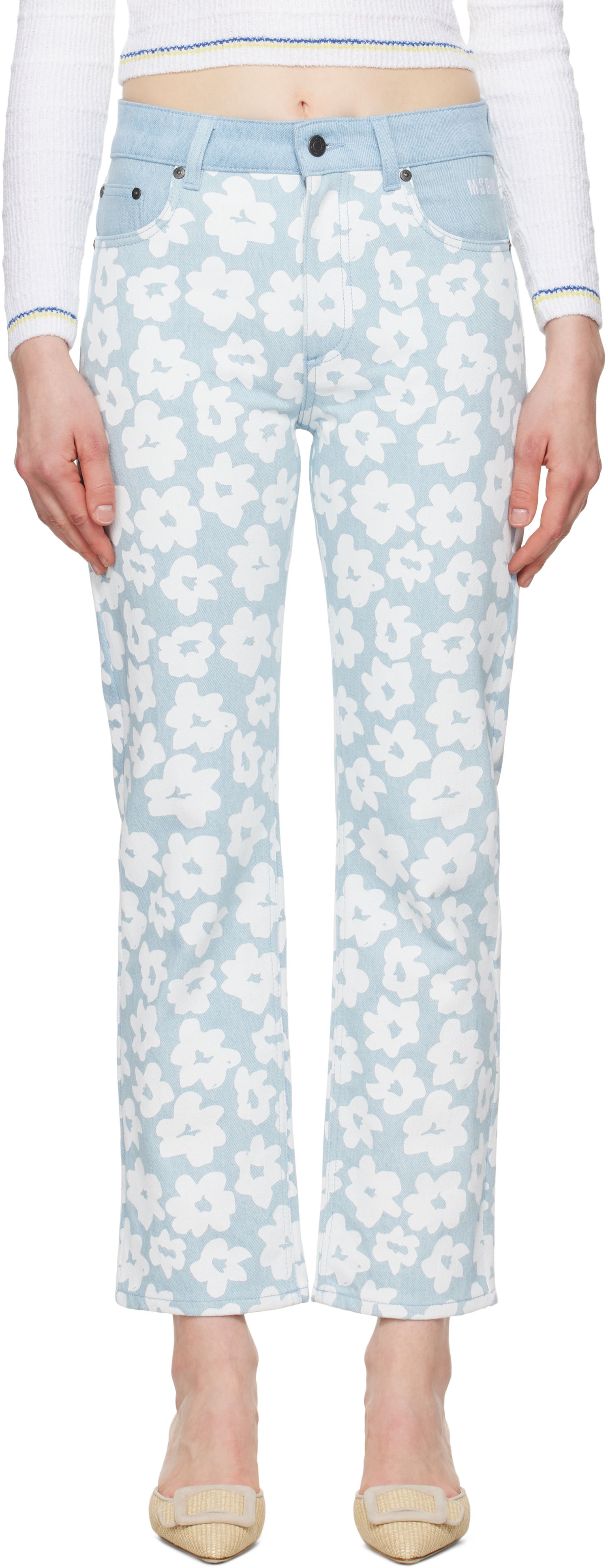 Дънки MSGM MSGM Printed Jeans Синьо | 3841MDP232 257272, 0