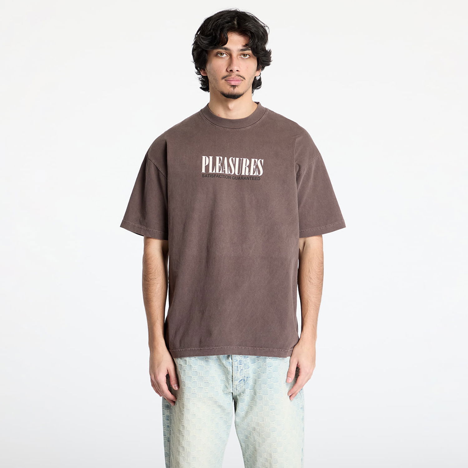 Тениска Pleasures Pleasures Satisfaction T-Shirt Кафяво | P25SP052 BROWN, 0