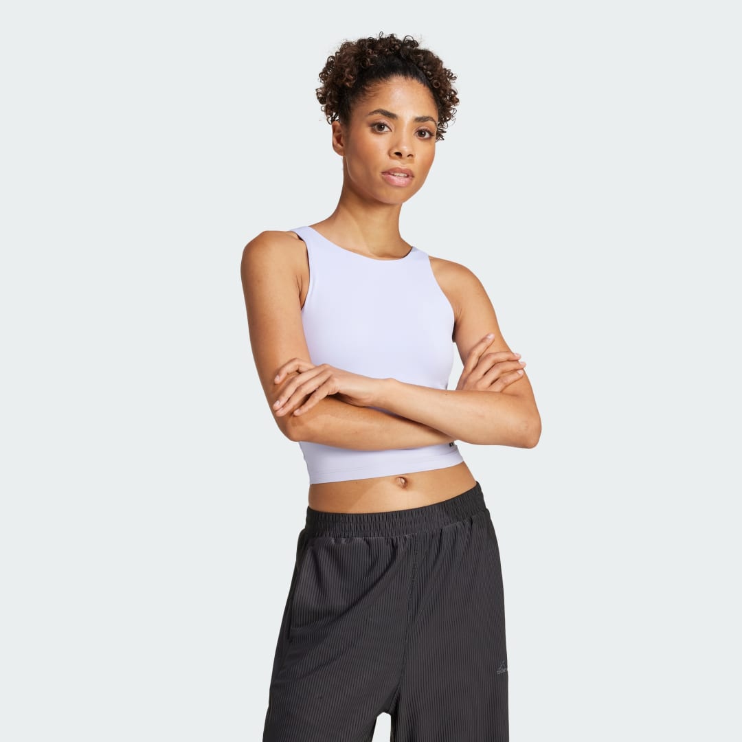 Сутиен adidas Performance Yoga Crop With Inner Shelf Bra Лилаво | JH1477, 0