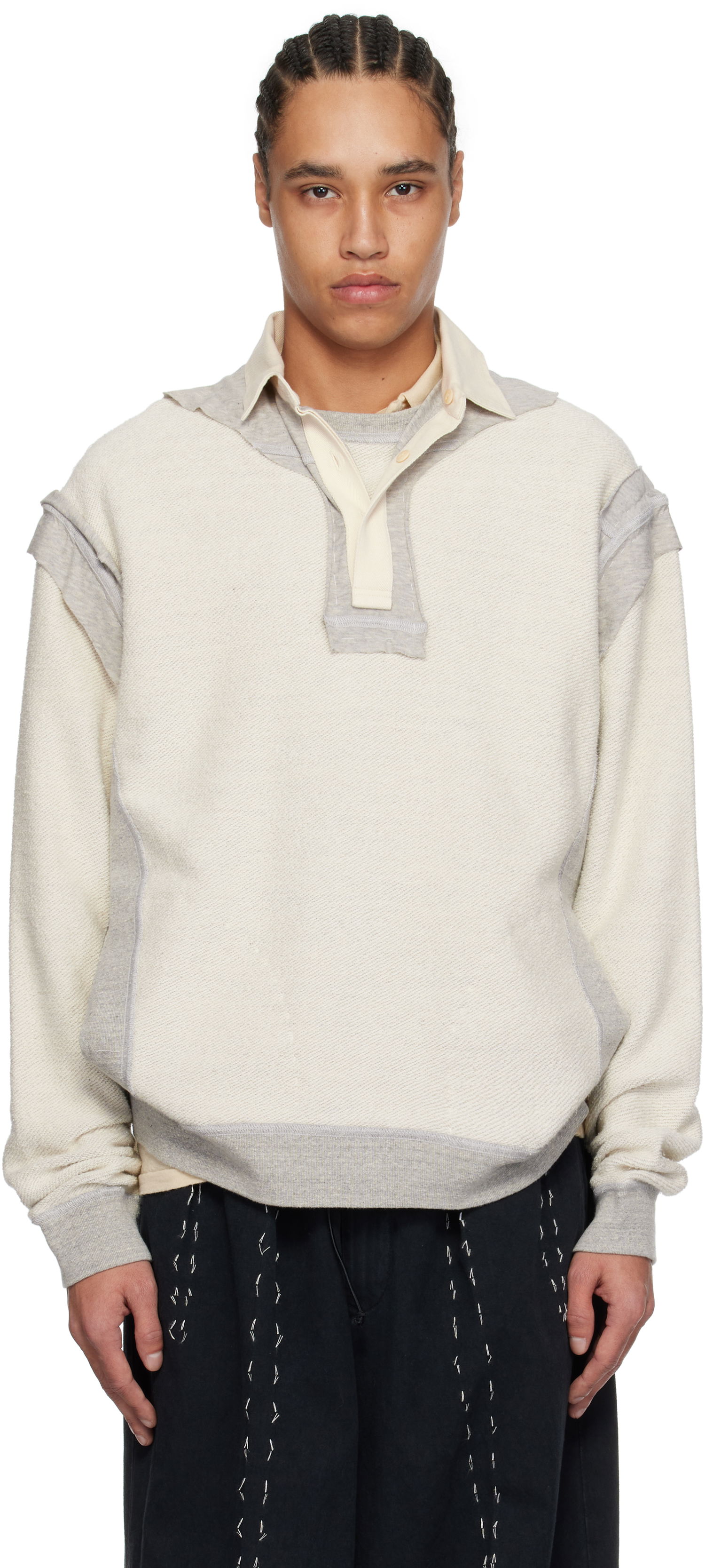 Пуловер Maison Margiela Maison Margiela Décortiqué Polo Sweatshirt Бежово | S50GU0227 M25022, 0