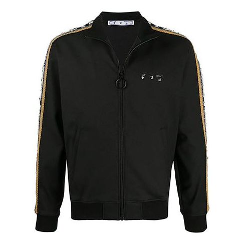 Суитчър Off-White Striped Sleeve Sport Jacket Черно | OMEA249F20FAB0011001, 0