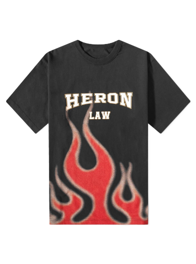 Тениска HERON PRESTON Heron Law Flames Tee Черно | HMAA032S23JER0071025