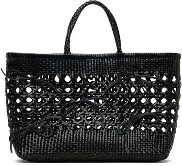 Голяма пазарска чанта OSOI Biscuit Woven Tote with Bow Details Черно | 25SB06005001, 0