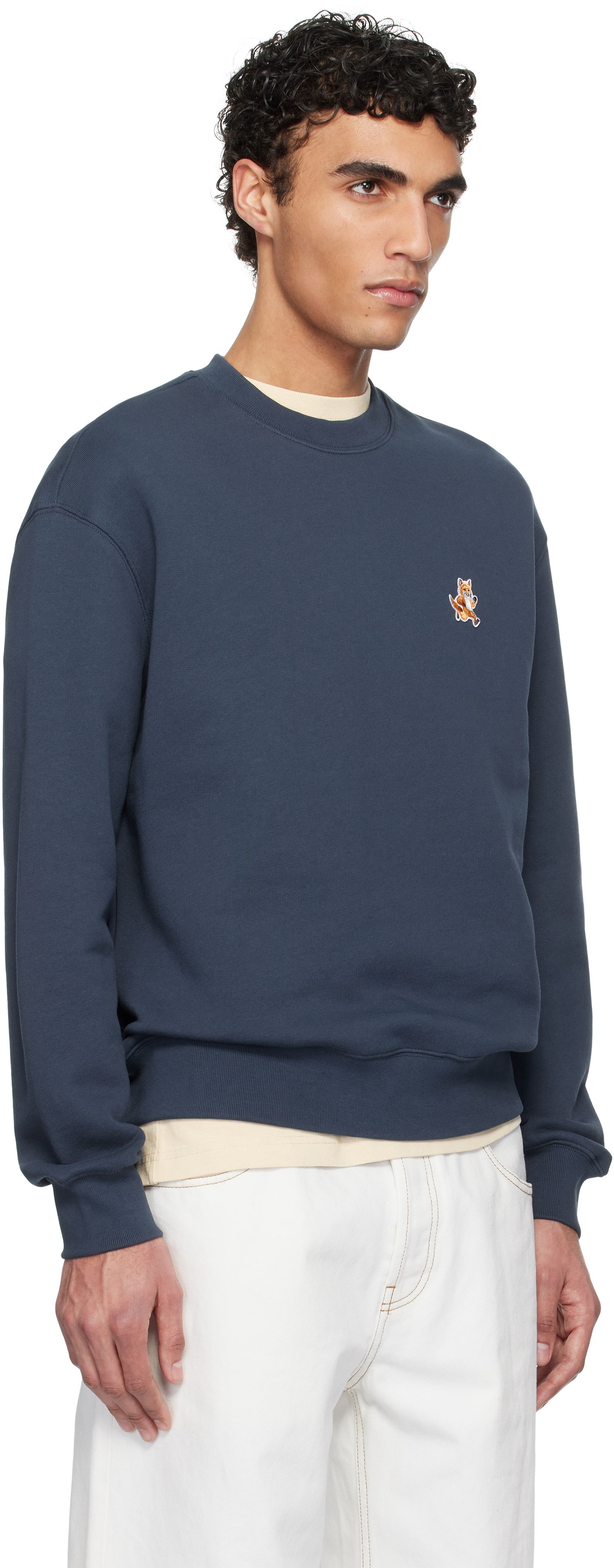 Суитчър MAISON KITSUNÉ Maison Kitsuné Speedy Fox Patch Comfort Sweatshirt Тъмно синьо | MM00313KM0321, 1