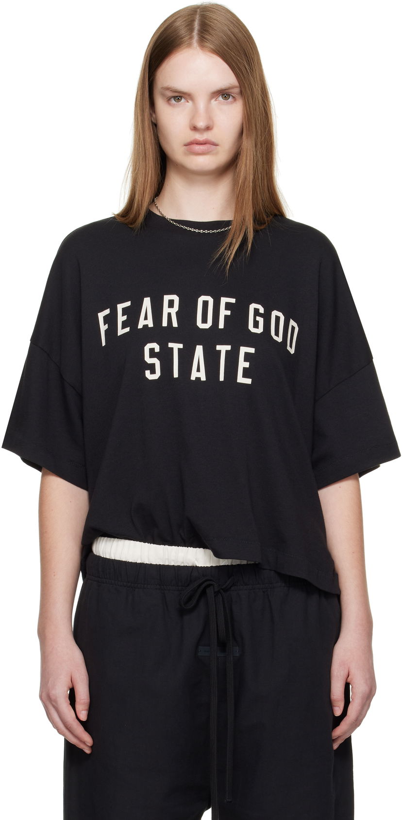 Тениска Fear of God Fear of God ESSENTIALS Boxy T-shirt Черно | 125SP257160FW